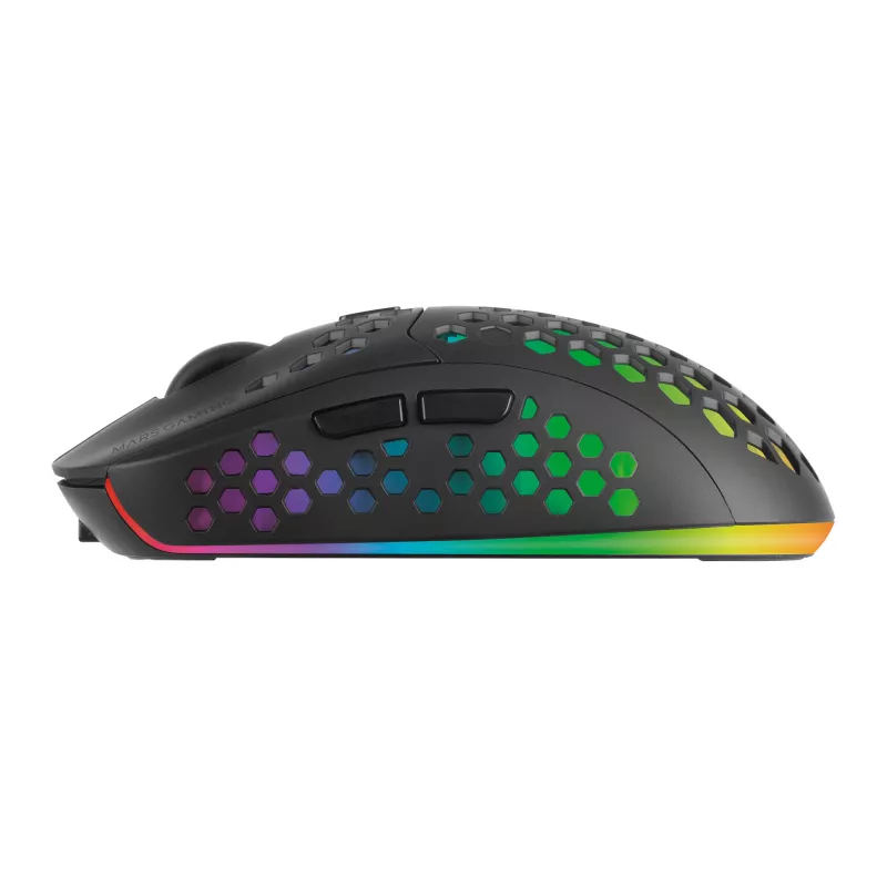 Mars Gaming MMW3, belaidis žaidimų pelė, RGB Flow, itin lengvas 79 g, 3200 DPI, juodas