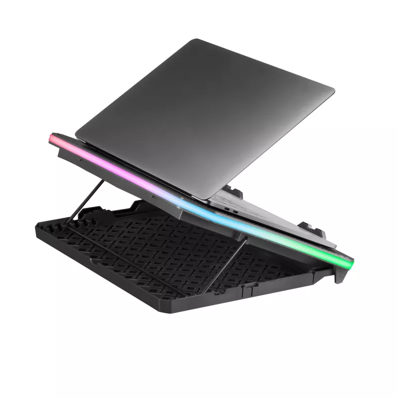 Mars Gaming MNBC6, Aušinimo bazė + stovas XL 19'' ARGB, 3 ventiliatoriai, Mobilus stovas