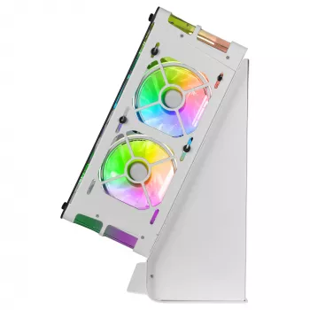 Mars Gaming MCB White PC Gaming ATX XL korpusas Custom Premium Edition modulinė dviejų kamerų struktūra