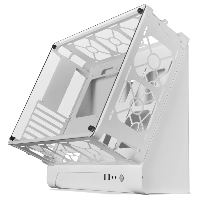 Mars Gaming MCB White PC Gaming ATX XL korpusas Custom Premium Edition modulinė dviejų kamerų struktūra
