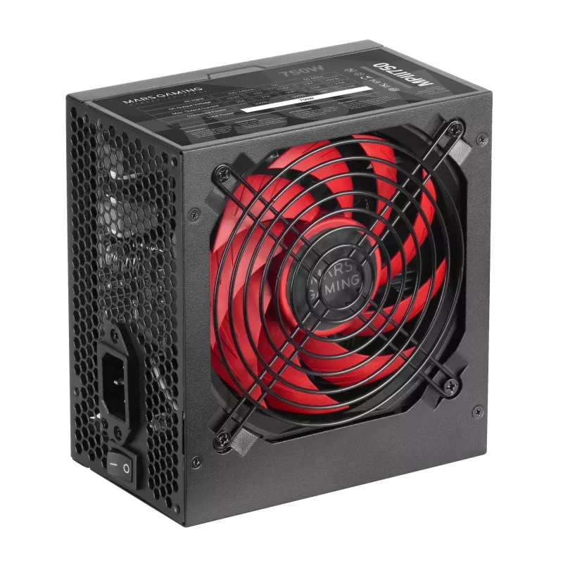 Mars Gaming MPIII750 PC maitinimo blokas 750W ATX 85% efektyvumas 5 metų garantija