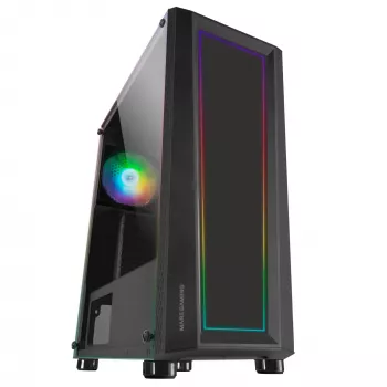 Mars Gaming MC-ART Juoda ATX Gaming PC Case Double Drawable Tempered Glass ARGB 12 Modes 12cm Fan