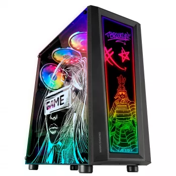 Mars Gaming MC-ART Juoda ATX Gaming PC Case Double Drawable Tempered Glass ARGB 12 Modes 12cm Fan