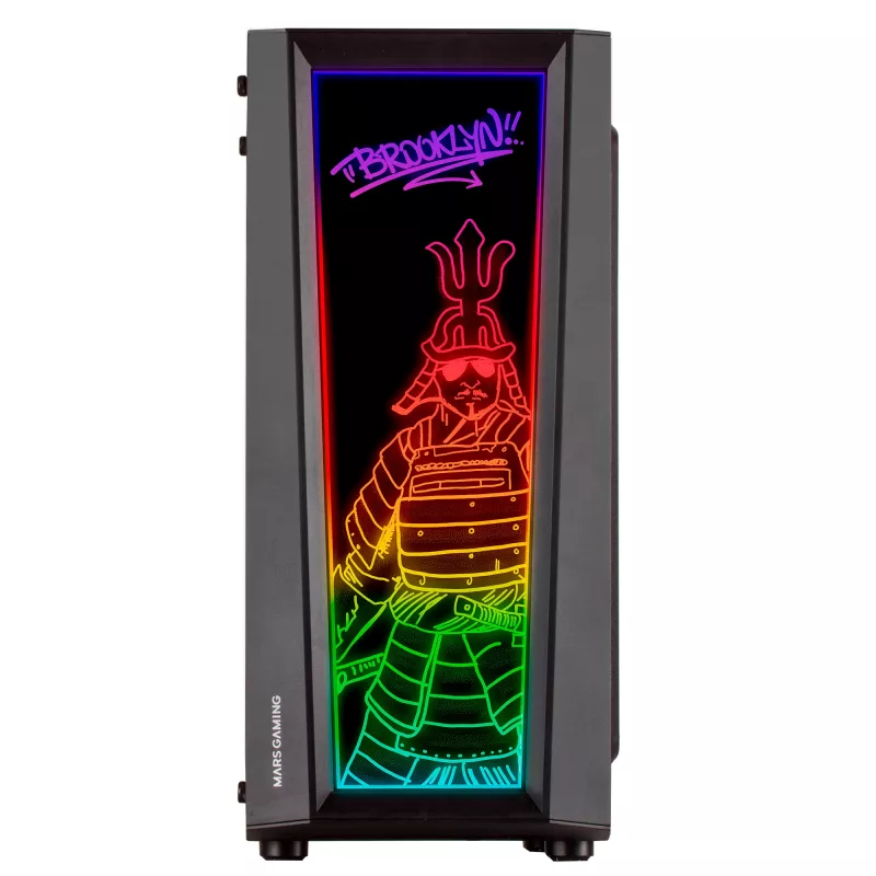 Mars Gaming MC-ART Juoda ATX Gaming PC Case Double Drawable Tempered Glass ARGB 12 Modes 12cm Fan