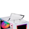 Mars Gaming MC-ART White ATX Gaming PC Case Double Drawable Tempered Glass ARGB 12 Modes 12cm Fan