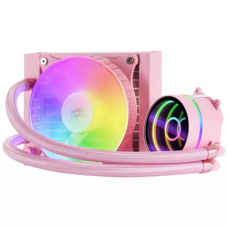 Mars Gaming ML-ONE120 Pink skysčio aušintuvas procesoriui TDP 200W Infinity Mirror FRGB tylus ventiliatorius universalus daugializdis