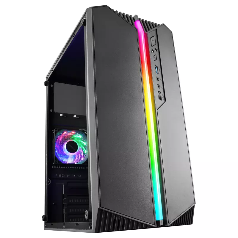 Mars Gaming MC-S1 Juoda Compact Micro-ATX Gaming PC Case ARGB Lighting 12 Modes FRGB Fan Full Side Window