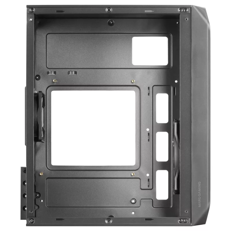 Mars Gaming MC-S2 Juodas Kompaktiškas Micro-ATX Žaidimų Kompiuterio Korpusas su 2 FRGB Vaivorykštiniais Ventiliatoriais, Priekinėmis Grotelėmis ir Visišku Šoniniu Langu