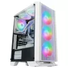 Mars Gaming MC-C White PC ATX korpusas, metalinio tinklelio priekinis skydelis, grūdinto stiklo langas, 3 priekiniai FRGB 120 mm ventiliatoriai