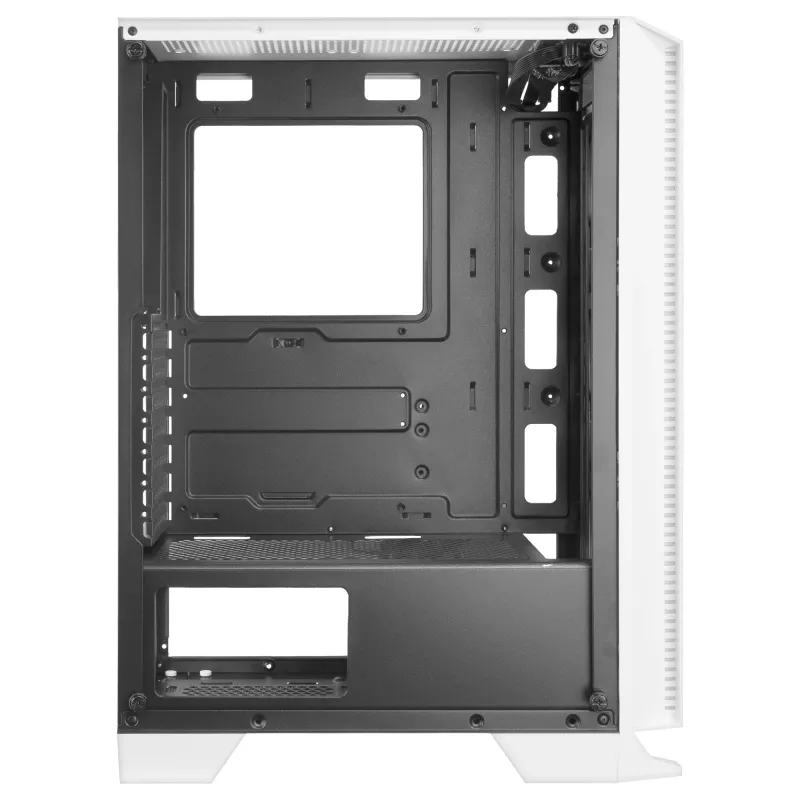 Mars Gaming MC-C White PC ATX korpusas, metalinio tinklelio priekinis skydelis, grūdinto stiklo langas, 3 priekiniai FRGB 120 mm ventiliatoriai
