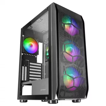 Mars Gaming MC-KX Juoda Premium E-ATX Gaming Tower FREEZER CPU System 5 Ultra-quiet ARGB Fans ARGB valdiklis and RF valdiklis Mesh Front