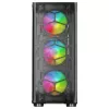 Mars Gaming MC-KX Juoda Premium E-ATX Gaming Tower FREEZER CPU System 5 Ultra-quiet ARGB Fans ARGB valdiklis and RF valdiklis Mesh Front