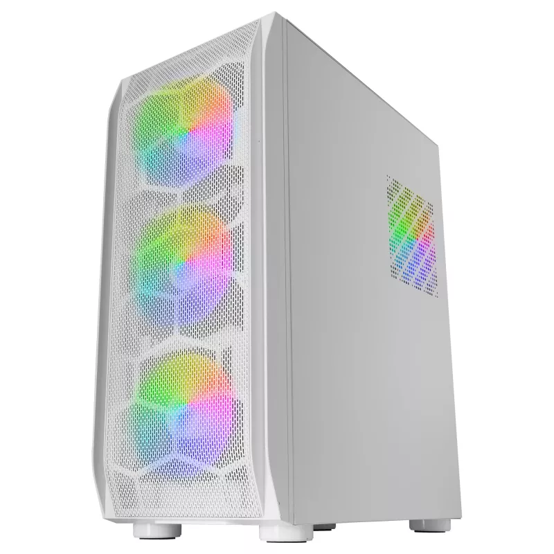 Mars Gaming MC-KX White Premium E-ATX Gaming Tower FREEZER CPU System 5 Ultra-quiet ARGB Fans ARGB valdiklis and RF valdiklis Mesh Front