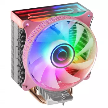 Mars Gaming MCPU-VR Pink CPU Heatsink Dual Infinity Mirror ARGB 4 HCT Heatpipes 180W TDP Ultra-quiet PWM 12cm Fan
