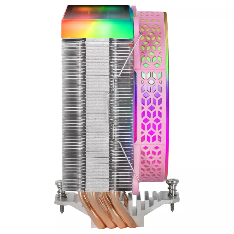 Mars Gaming MCPU-VR Pink CPU Heatsink Dual Infinity Mirror ARGB 4 HCT Heatpipes 180W TDP Ultra-quiet PWM 12cm Fan