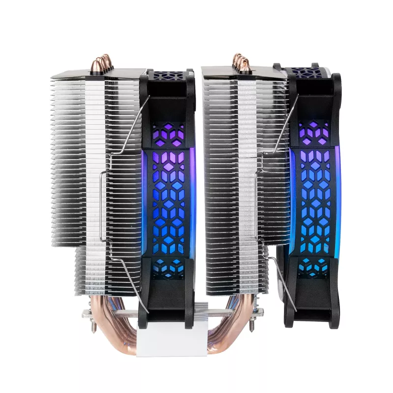 Mars Gaming MCPU-XT Juoda CPU Heatsink Dual Tower Cooling 6 HCT Heatpipes TDP 300W 2 ARGB PWM 12cm Fans