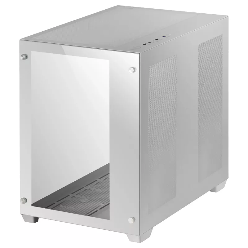 Mars Gaming MCV3 White Custom XXL E-ATX Gaming Tower Front and Side Tempered Glass Window Dual Chamber Modular Frame
