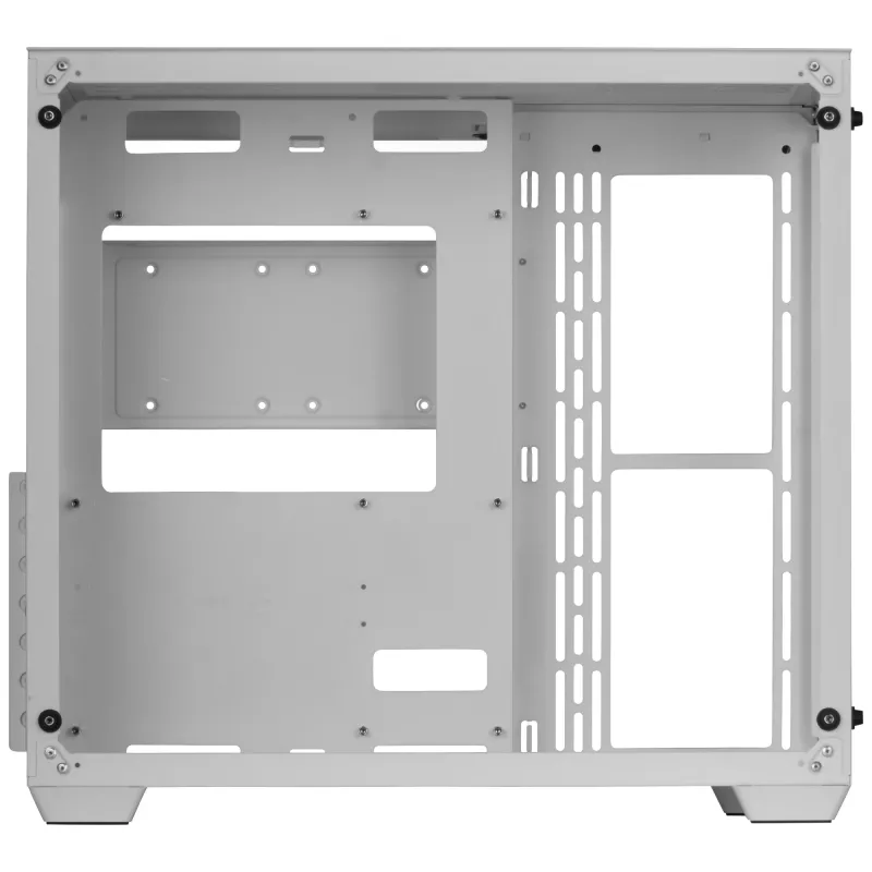 Mars Gaming MCV3 White Custom XXL E-ATX Gaming Tower Front and Side Tempered Glass Window Dual Chamber Modular Frame