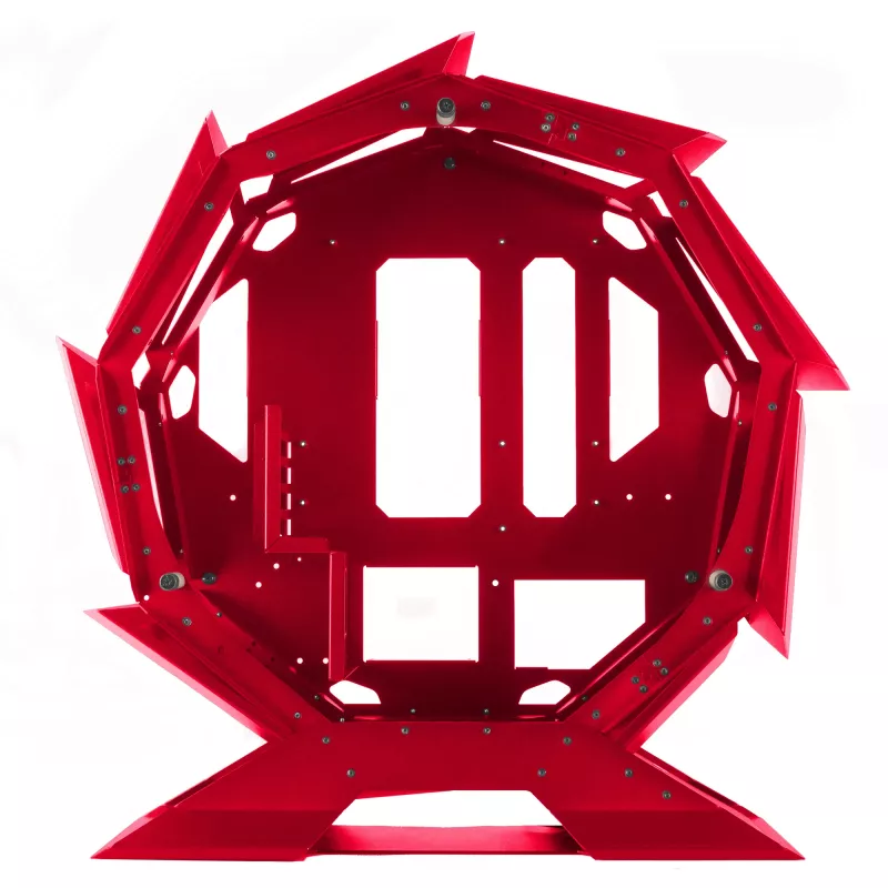 Mars Gaming MCORB Red Micro-ATX XL Gaming PC Case Custom Circular Design Double Tempered Glass