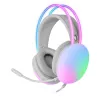 Mars Gaming MH-GLOW White 360° Full Chroma RGB Flow Headset Noise Cancelling Microphone Ultra-Lightweight Design Mempory-Foam Earpads Universal Compatibility