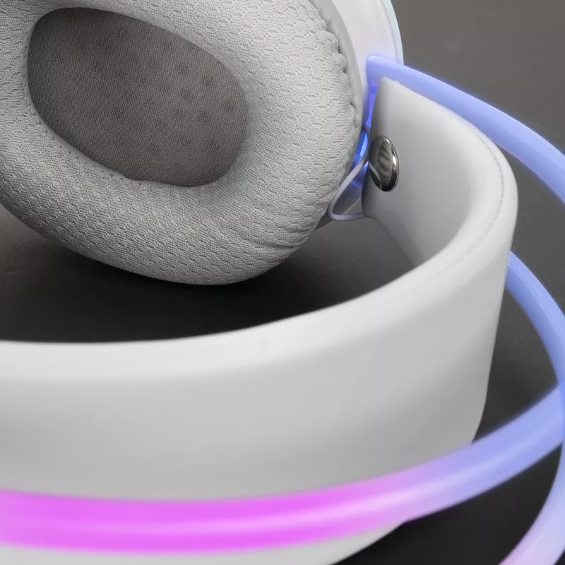 Mars Gaming MH-GLOW White 360° Full Chroma RGB Flow Headset Noise Cancelling Microphone Ultra-Lightweight Design Mempory-Foam Earpads Universal Compatibility