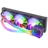 Mars Gaming ML-ULTRA360 Juoda skysčio CPU aušintuvas TDP 650W begalybės veidrodis 3 tylūs FDB ARGB ventiliatoriai ARGB vamzdeliai universalus multisocket