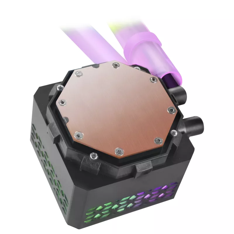 Mars Gaming ML-ULTRA360 Juoda skysčio CPU aušintuvas TDP 650W begalybės veidrodis 3 tylūs FDB ARGB ventiliatoriai ARGB vamzdeliai universalus multisocket