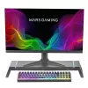 Mars Gaming MGS-ONE Juoda Chroma RGB monitoriaus stovas reguliuojamo dydžio išmaniojo telefono ir planšetės laikiklis priekinis USB 2.0