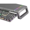 Mars Gaming MGS-ONE Juoda Chroma RGB monitoriaus stovas reguliuojamo dydžio išmaniojo telefono ir planšetės laikiklis priekinis USB 2.0
