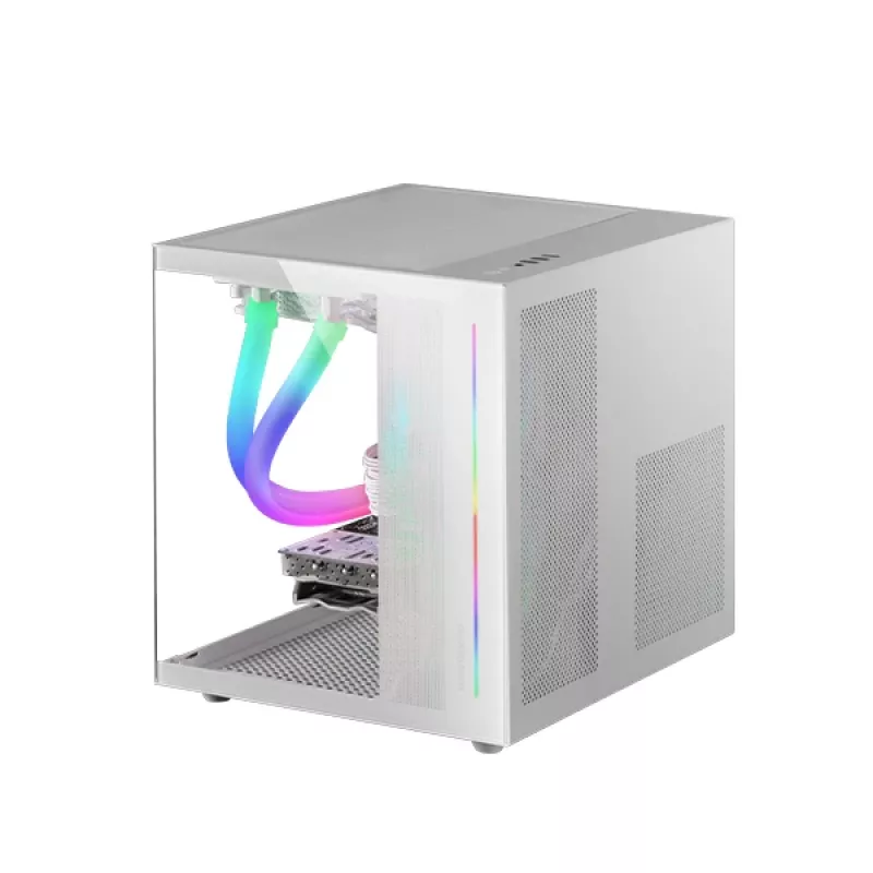 Mars Gaming Mini Tower Gaming Custom Premium MC-VIEWW, Mini Tower, PC, White, micro ATX, Mini-ITX, Metal, Grūdintas stiklas, Gaming