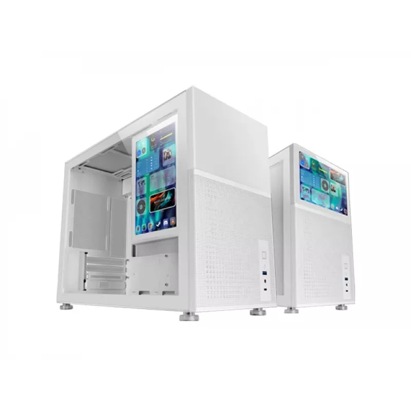 Mars Gaming MC-LCD Mini Tower juoda, balta
