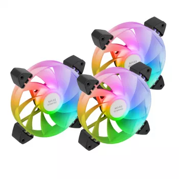 Mars Gaming MF3AR kompiuterio aušinimo sistema Kompiuterio korpuso ventiliatorius 12 cm Juoda 3 vnt.