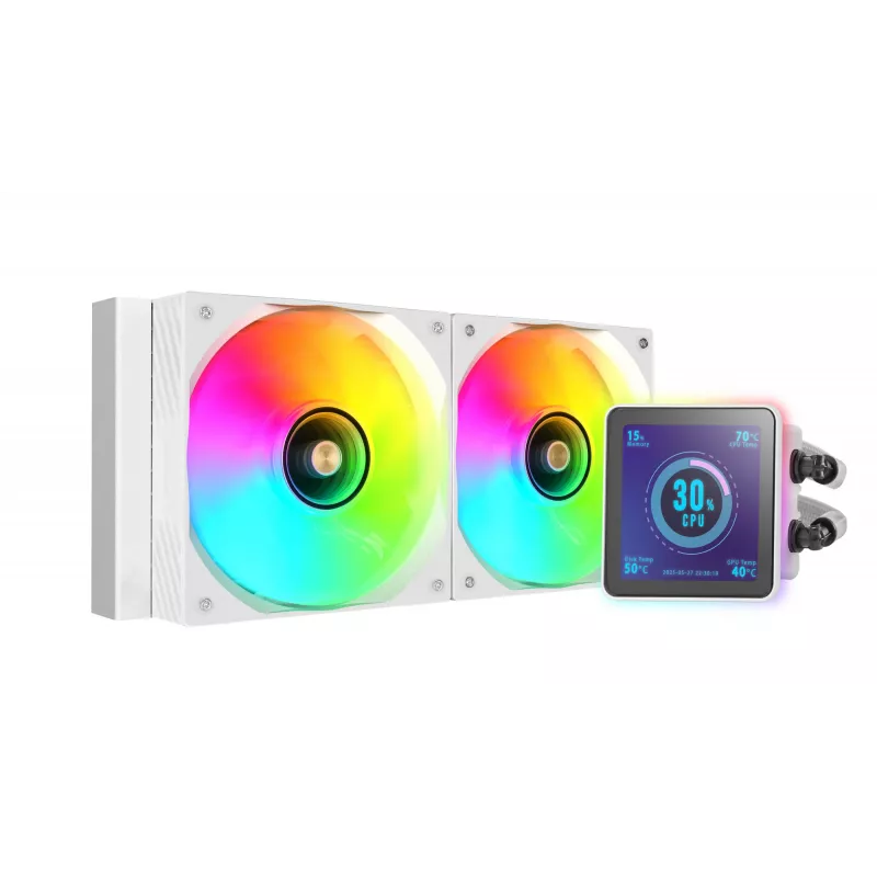 Mars Gaming ML-VISIONPRO240W procesoriaus „viskas viename“ skysčio aušintuvas 12 cm baltas 1 vnt.