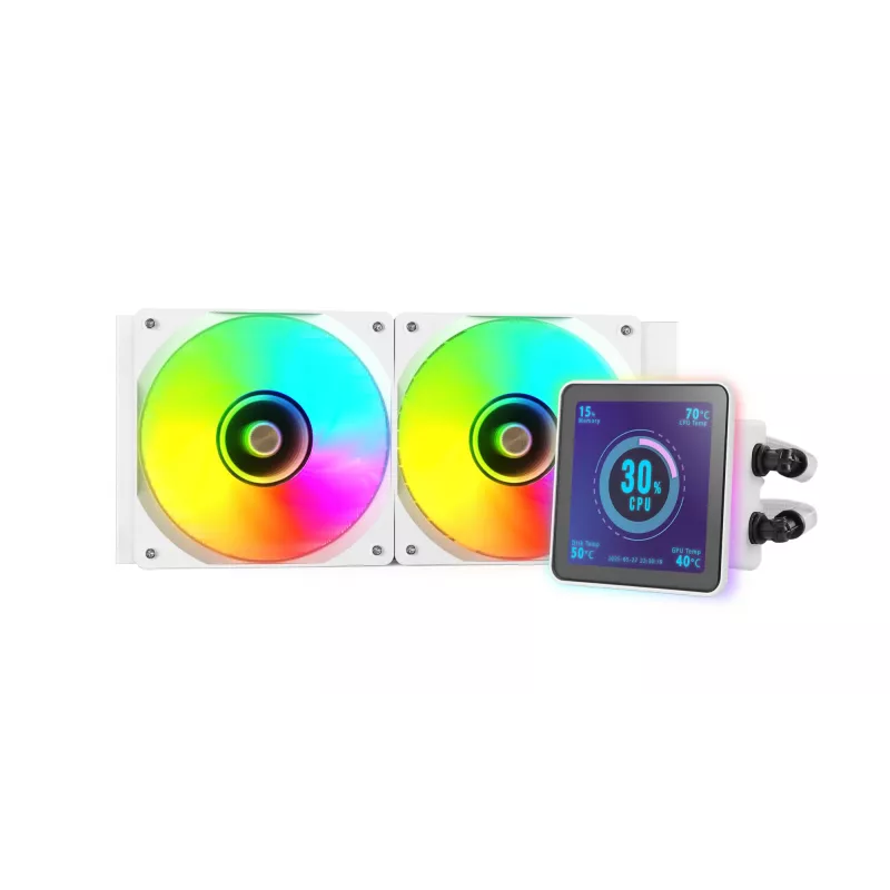 Mars Gaming ML-VISIONPRO240W procesoriaus „viskas viename“ skysčio aušintuvas 12 cm baltas 1 vnt.