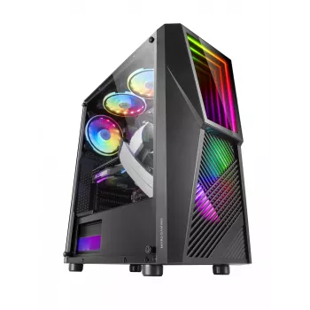 Mars Gaming MC777, ATX kompiuterio korpusas, ARGB apšvietimas, juodas, PC, juoda, ATX, micro ATX, Mini-ITX, mėlyna, žalia, raudona, 15,8 cm, 31,8 cm