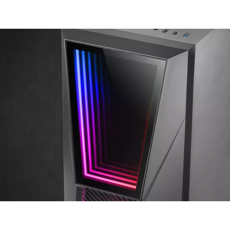 Mars Gaming MC777, ATX kompiuterio korpusas, ARGB apšvietimas, juodas, PC, juoda, ATX, micro ATX, Mini-ITX, mėlyna, žalia, raudona, 15,8 cm, 31,8 cm