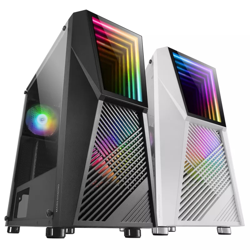 Mars Gaming MC777, ATX kompiuterio korpusas, ARGB apšvietimas, juodas, PC, juoda, ATX, micro ATX, Mini-ITX, mėlyna, žalia, raudona, 15,8 cm, 31,8 cm