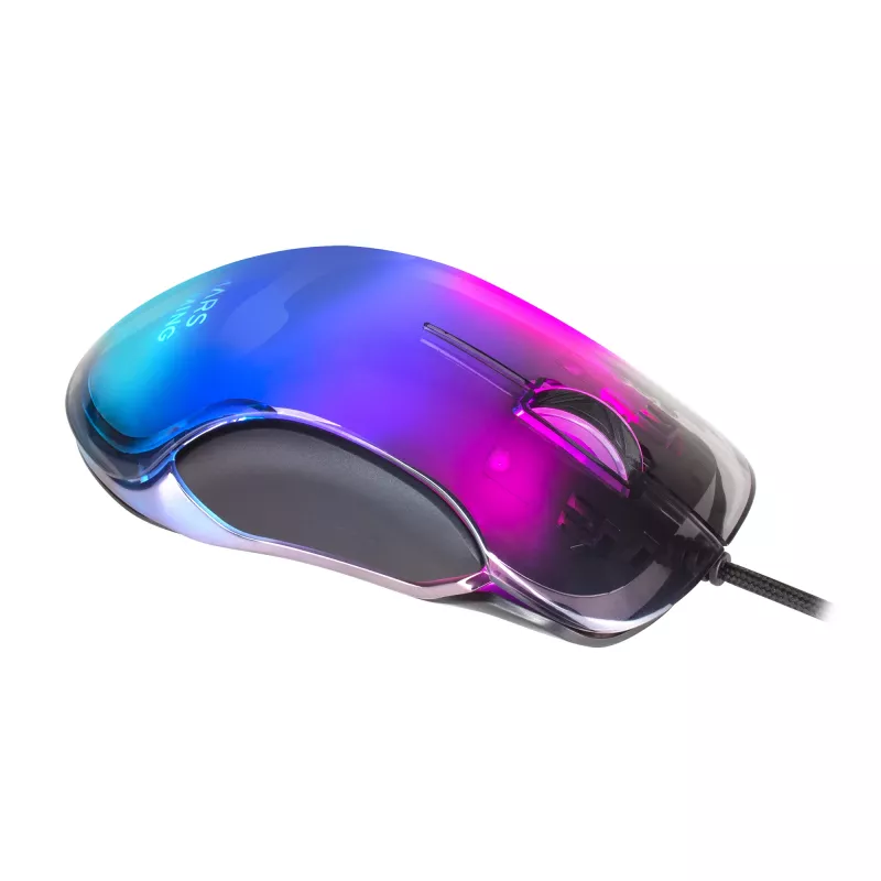Mars Gaming MMGLOW žaidimų pelė RGB Chroma-Glow veidrodinė apdaila 12800 DPI juoda