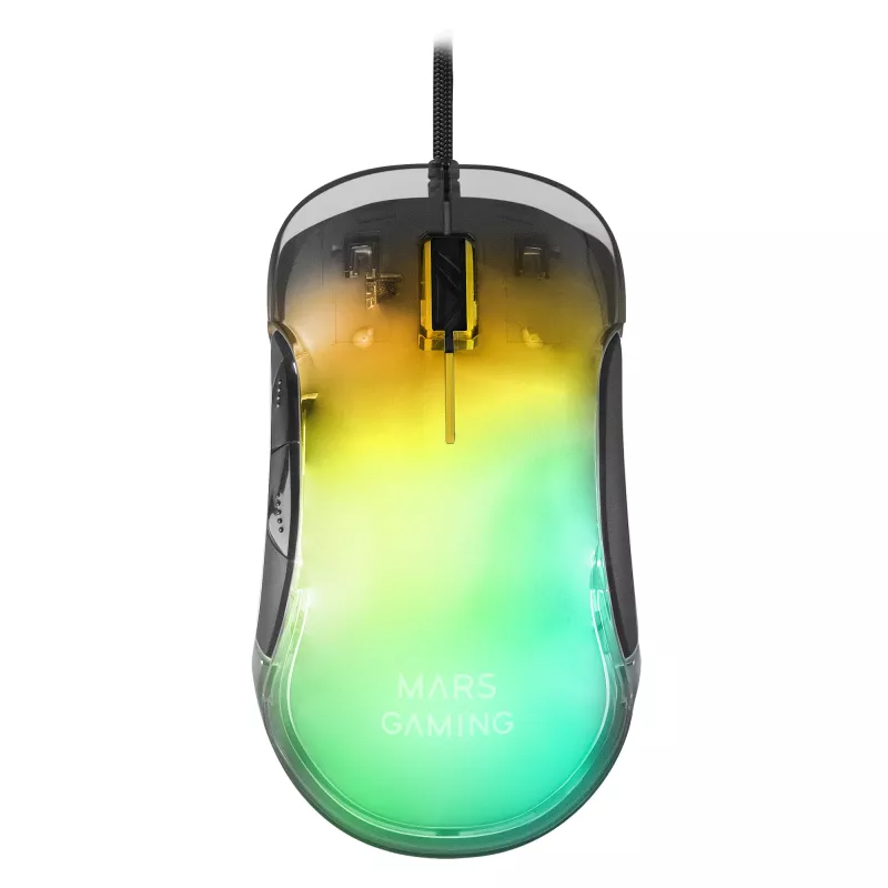 Mars Gaming MMGLOW žaidimų pelė RGB Chroma-Glow veidrodinė apdaila 12800 DPI juoda