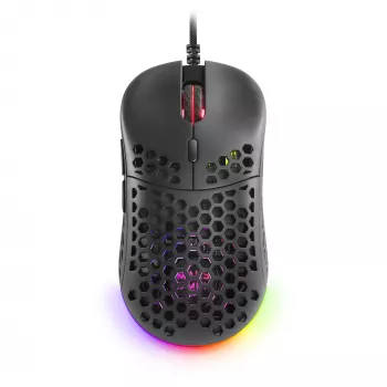Mars Gaming MM55 Juoda RGB Chroma Gaming pelė Ultra-lightweight 55g 12800 DPI HUANO Mechanical Switches