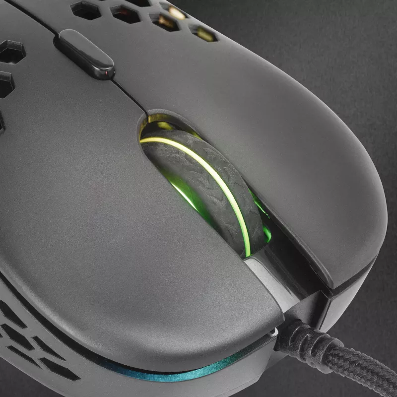 Mars Gaming MM55 Juoda RGB Chroma Gaming pelė Ultra-lightweight 55g 12800 DPI HUANO Mechanical Switches