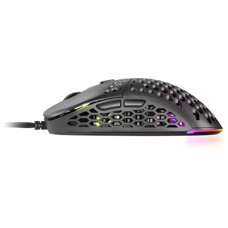 Mars Gaming MM55 Juoda RGB Chroma Gaming pelė Ultra-lightweight 55g 12800 DPI HUANO Mechanical Switches