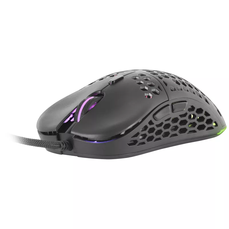 Mars Gaming MM55 Juoda RGB Chroma Gaming pelė Ultra-lightweight 55g 12800 DPI HUANO Mechanical Switches