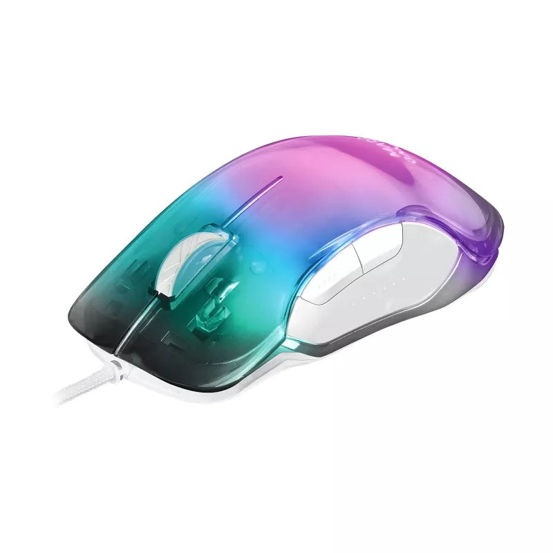 Mars Gaming MMGLOW Chroma-Glow RGB žaidimų pelė veidrodinė apdaila itin lengva 12800 DPI balta