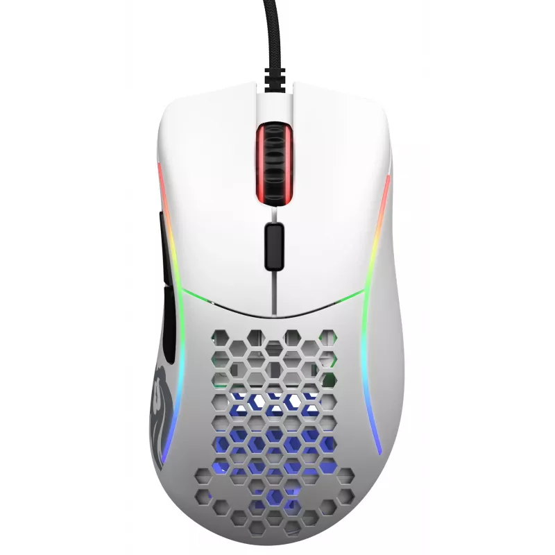 Glorious Gaming Glorious Model D Minus - Matinė balta, dešiniarankė, optinė, USB Type-A, 3200 DPI, 1 ms, Balta