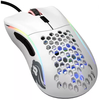 Glorious Gaming Glorious Model D Minus - Matinė balta, dešiniarankė, optinė, USB Type-A, 3200 DPI, 1 ms, Balta