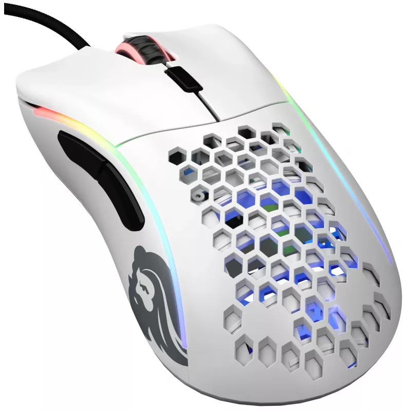 Glorious Gaming Glorious Model D Minus - Matinė balta, dešiniarankė, optinė, USB Type-A, 3200 DPI, 1 ms, Balta