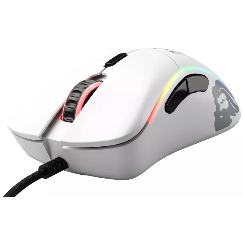 Glorious Gaming Glorious Model D Minus - Matinė balta, dešiniarankė, optinė, USB Type-A, 3200 DPI, 1 ms, Balta