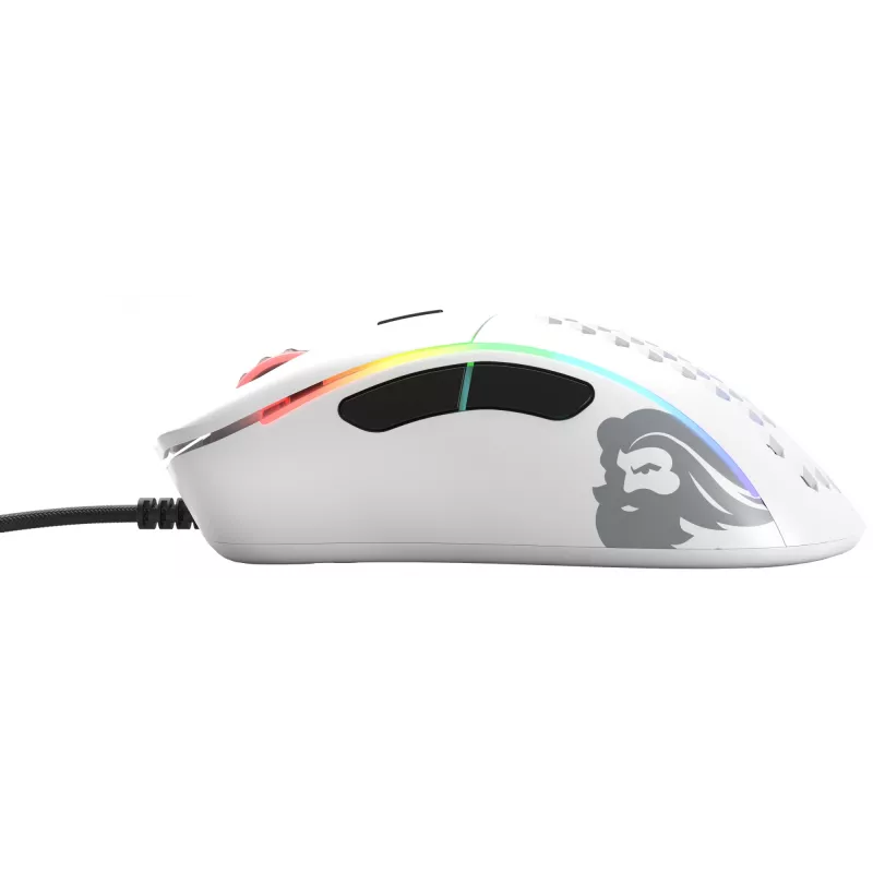 Glorious Gaming Glorious Model D Minus - Matinė balta, dešiniarankė, optinė, USB Type-A, 3200 DPI, 1 ms, Balta