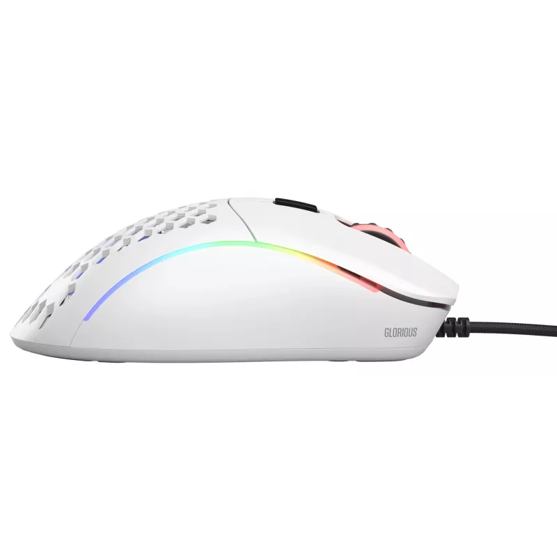 Glorious Gaming Glorious Model D Minus - Matinė balta, dešiniarankė, optinė, USB Type-A, 3200 DPI, 1 ms, Balta